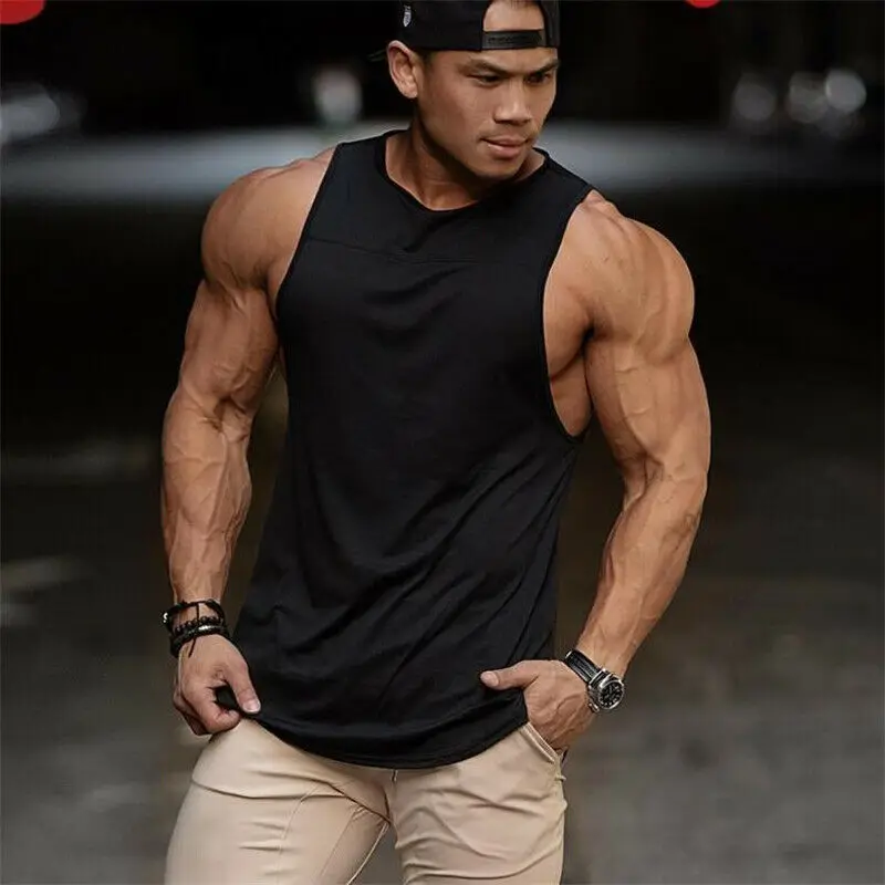 

Summer Running Vest Men Muscle Sleeveless Sport T Shirt Bodybuilding Tank Top Gym Fitness Workout Shirt Sport Vest Undershirt
