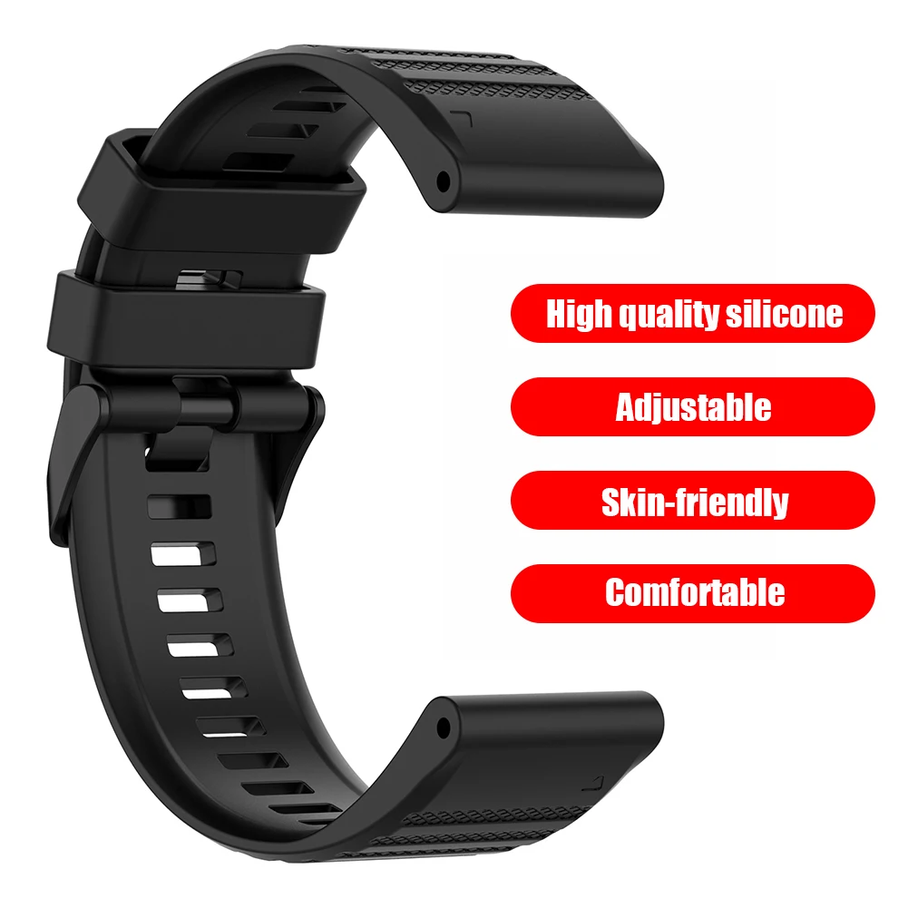 Ремешок силиконовый для Garmin Fenix 6 6S 6X Pro 5 5X Plus 3 3hr sapphire Forerunner 935 26 мм | Электроника