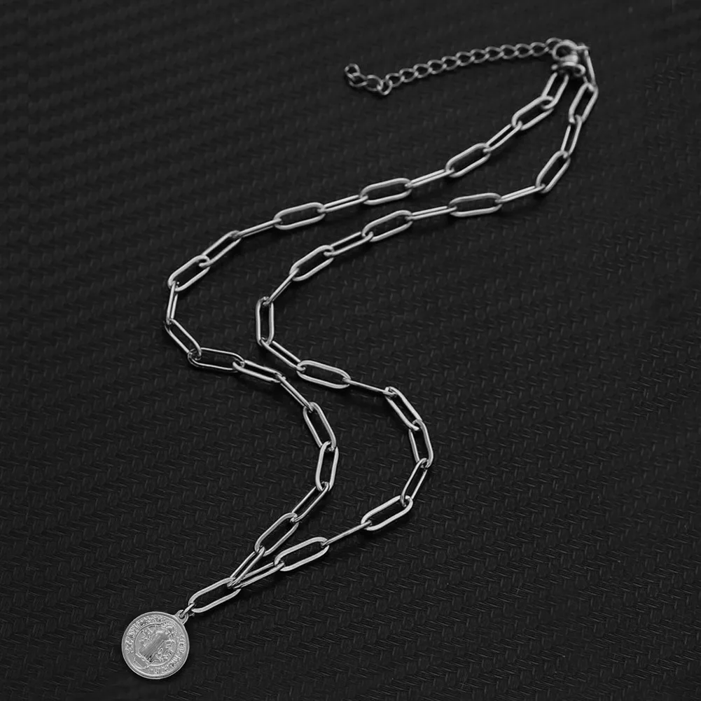 Цепочка с зажимом для бумаги из нержавеющей стали ожерелье-чокер изображением