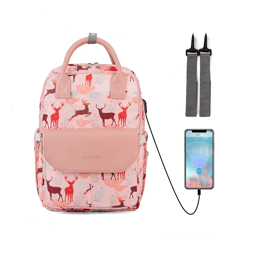 

USB Fashion Mummy Maternity Nappy Bag Large Capacity Nappy Bag Travel Backpack Nursing Bag for Baby Care