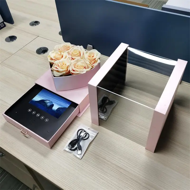 Акционные товары элегантный цветочный видео бокс акриловая крышка 7-дюймовые