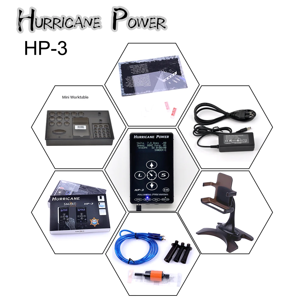 Блок питания для татуировок HURRICANE третьего поколения аппарат HP-3