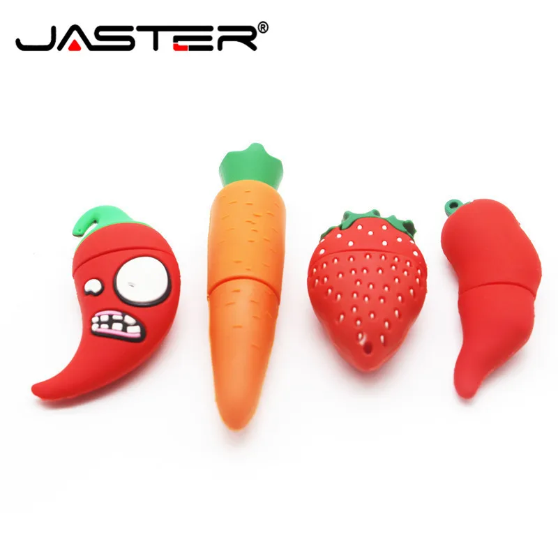 Флеш накопитель JASTER в виде клубники моркови ягод 8 ГБ 16 32 ГБ|USB флэш-накопители| |