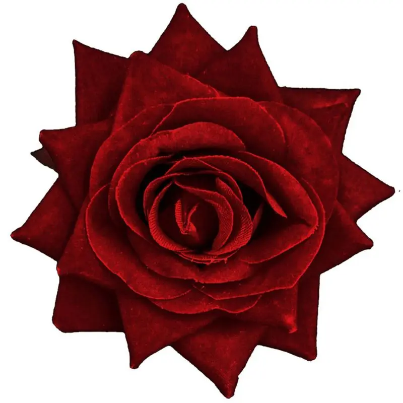 

Flocking Velvet Rose Hair Clip Wedding Dance Party Artificial Flower Brooch Pin