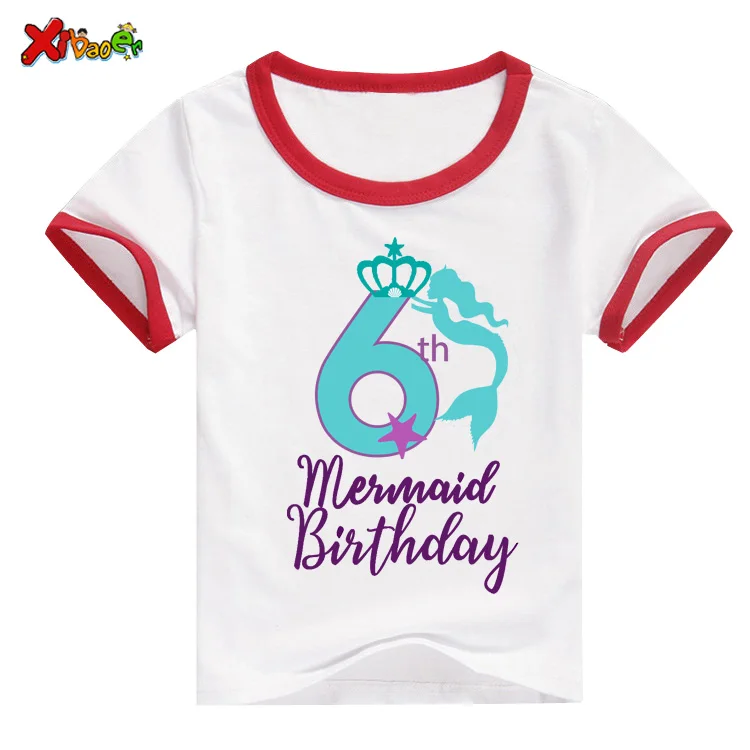 

Girls Kids Cartoon Customize Birthday Number Name Print T Shirt Children Birthday T-shirts Boy&Girl Funny Gift T-shirt Present