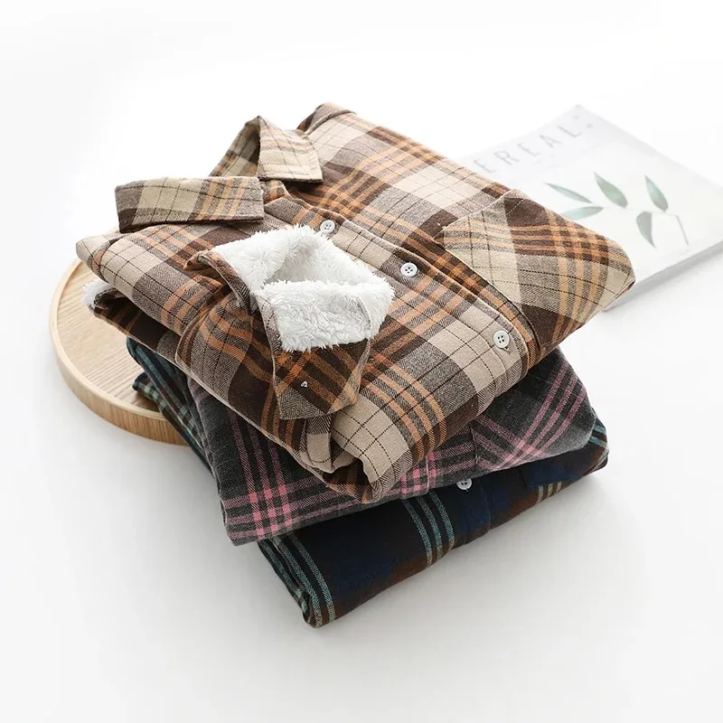 Рубашка женская Вельветовая зимняя осенняя розовая свободная - купить по