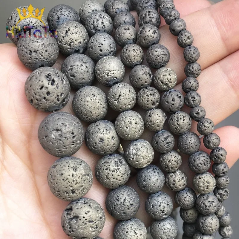 Круглые шарики из натурального камня гальванизированные бронзовые