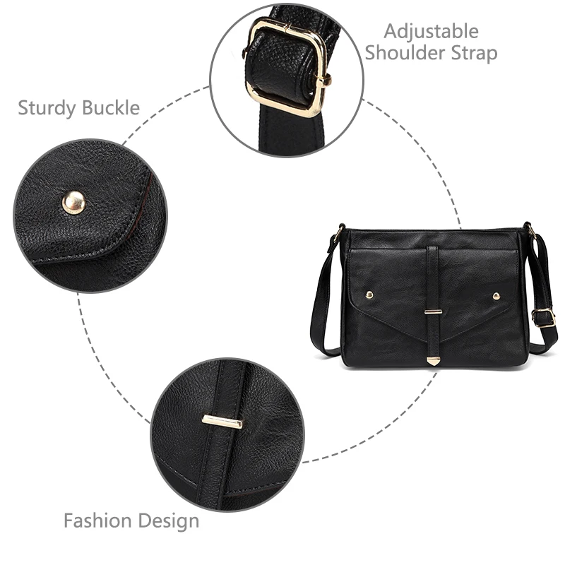 VASCHY Women Crossbody Bags Sac Casual Ladies Shoulder Messenger Bag Vegan Soft Leather Girls Female Purse Fashion Handbags