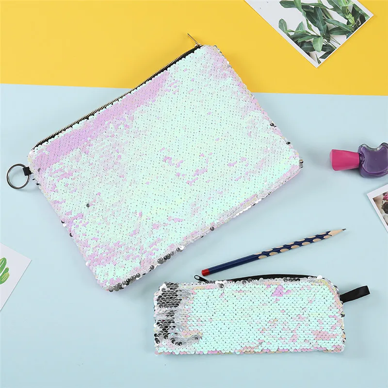 Дорожная косметичка с блестками для женщин на молнии ручной органайзер макияжа