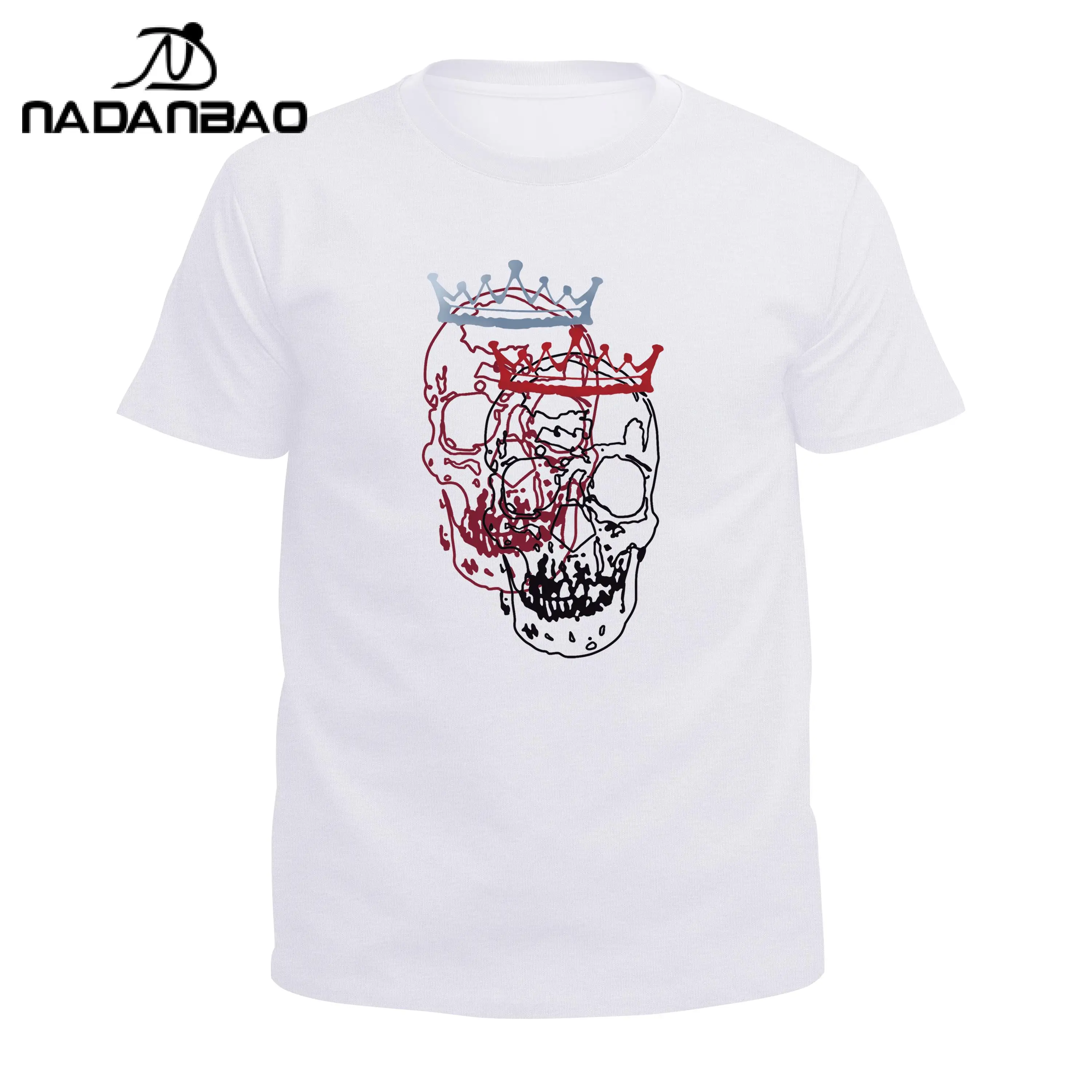 

Новинка 2021, женская футболка NADANBAO с принтом черепа, парные летние короткие белые топы без рукавов, свободная повседневная мужская футболка ...