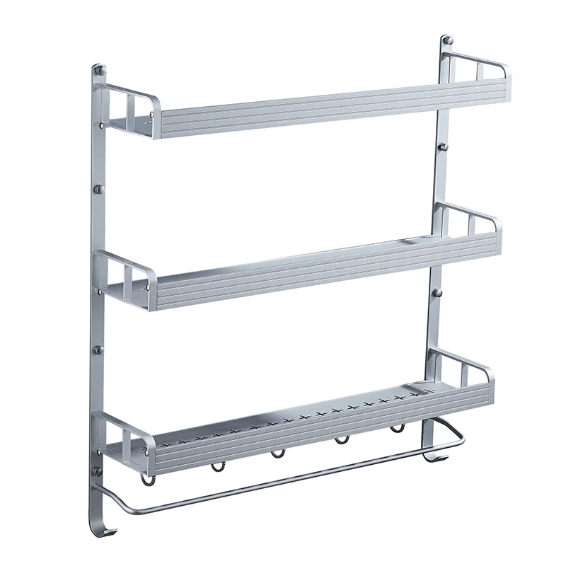 Алюминиевая Полка для ванной комнаты настенная вешалка туалета душа пробивка