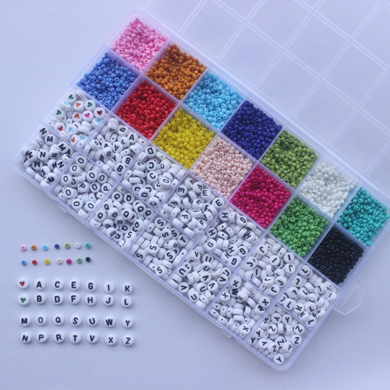 

DIY Jewelry Making Gift for Girls Women 5000 Pieces Letter Beads Elastic String D5QB