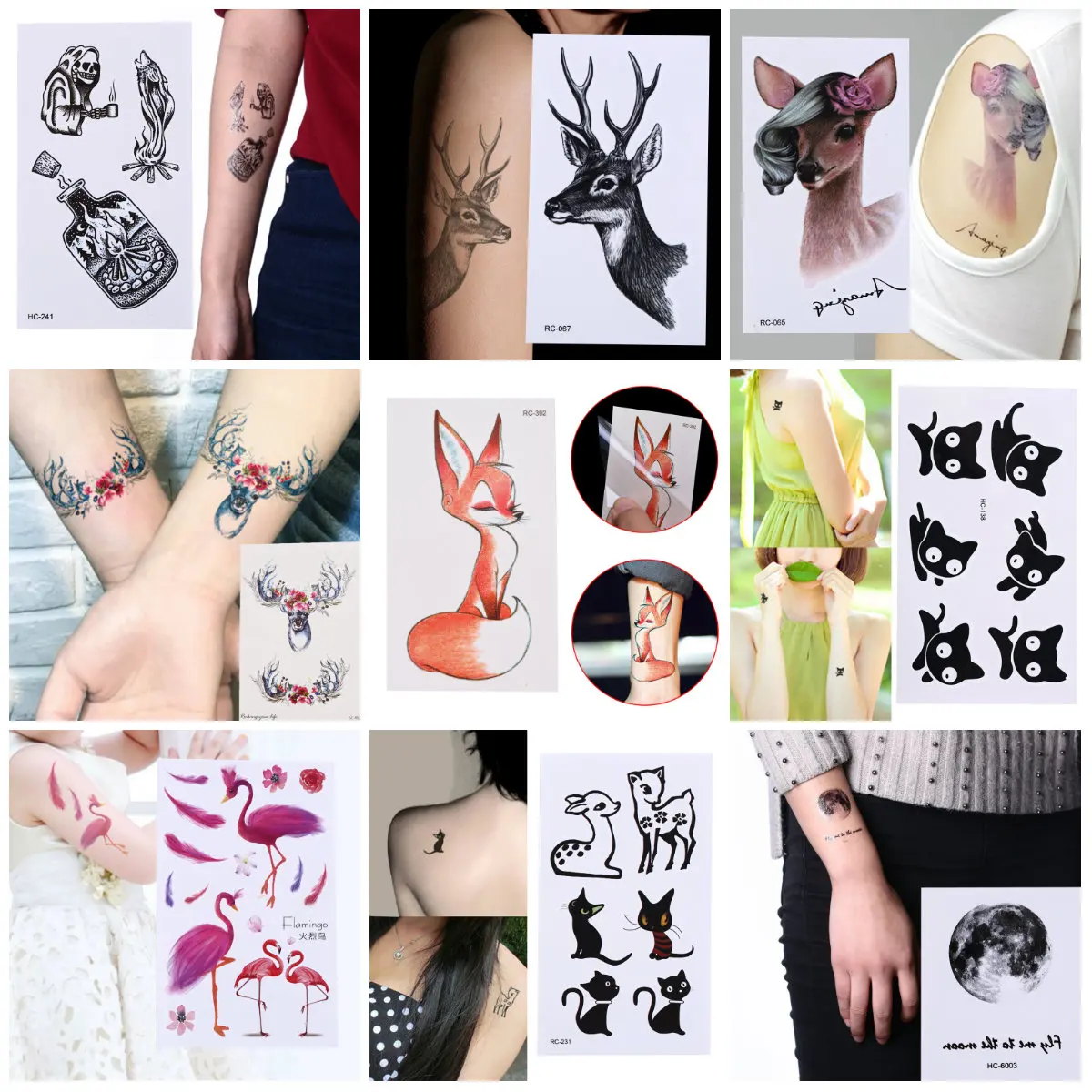 Мужская и женская рука нога татуировка бумага боди арт черные татуировки