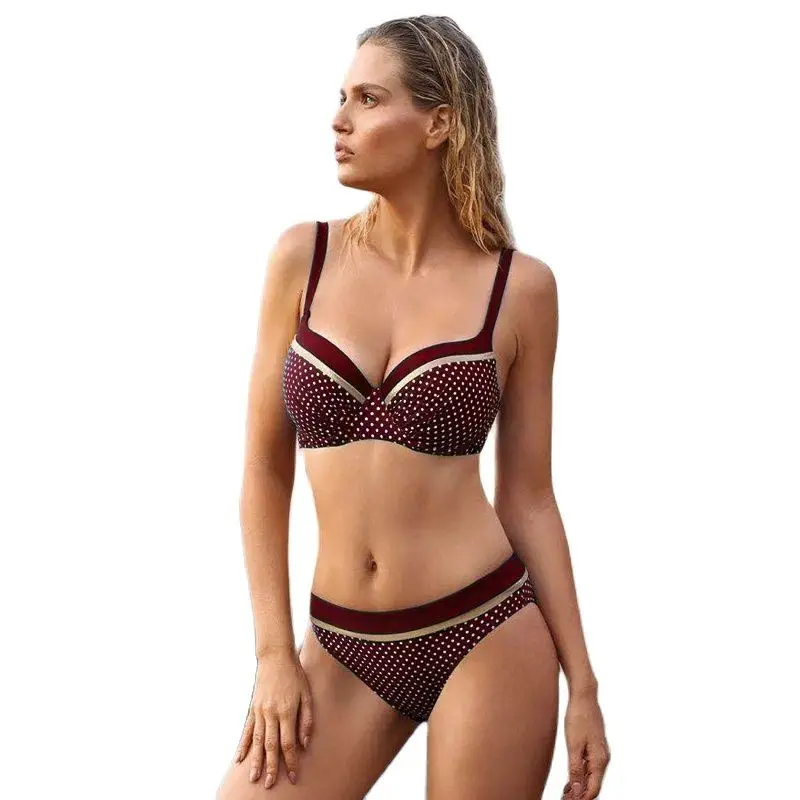 

Push Up Sexy Bikini Dot Swimwear Women 2021 New Plus Size Bikini Set Swimsuit Bathing Suit Swimwear Female Biquini Beachwear XL