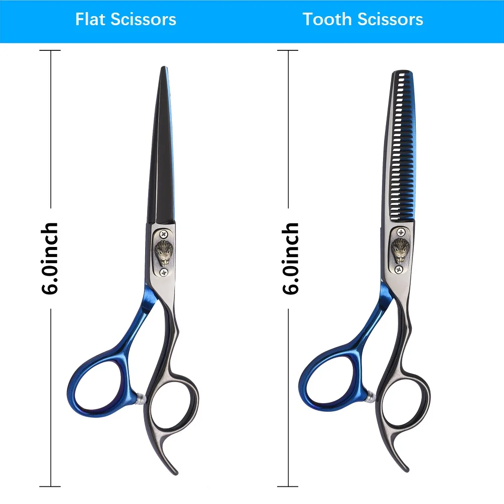 

6.0inch Wolf Head Style Professional Hairdressing Scissors Professional Barber Scissors Set Hair Cutting Shears Scissor Haircut
