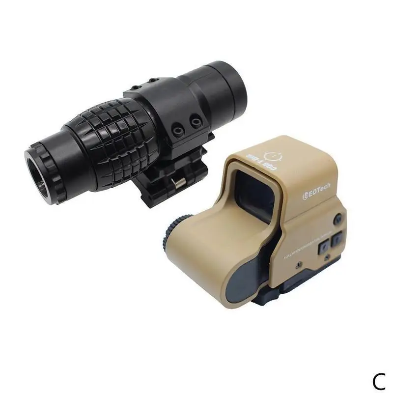 Plastic Airsoft Tactical 3x Magnifier Riflescope Magnifying Scope With Flip Up Mount Side Picatinny For Toy Gun Accessories - Цвет: C