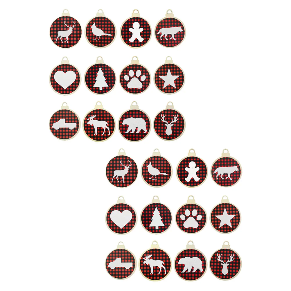 

24Pcs Decorative Xmas Tree Pendants Office Christmas Ornaments (Assorted Color)