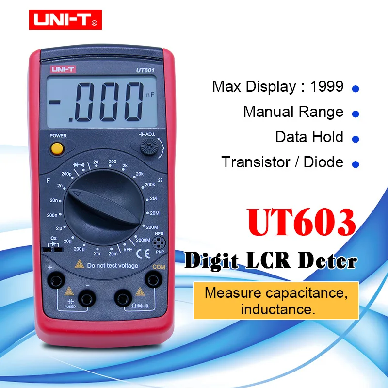 UNI-T UT603 Resistance Inductance Capacitance Meters Testers LCR Meter Capacitors Ohmmeter Tester continunity buzzer