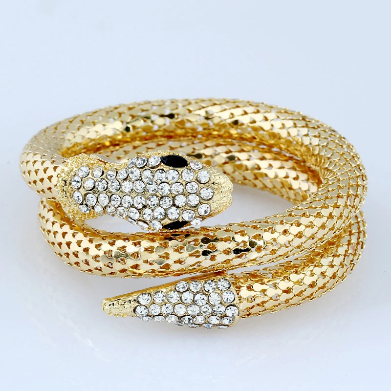 Шикарный египетская Клеопатра Вихревой Змеиный браслет на руку Открытый