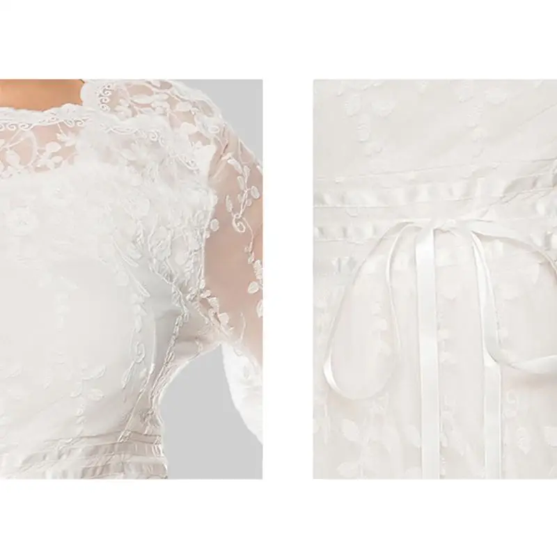 Однотонное белое кружевное платье размера плюс сексуальное богемное пляжное