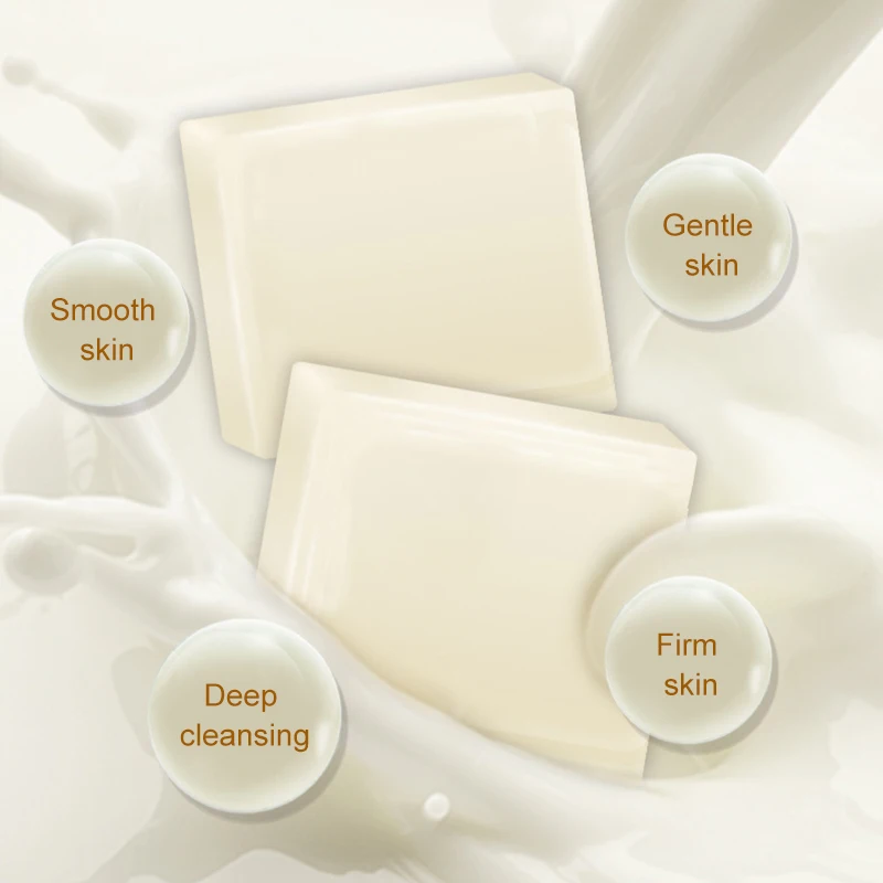 

Goat Milk Soap Silk Protein Soap Remove Mites Tender White Handmade For Face Body Care hh88