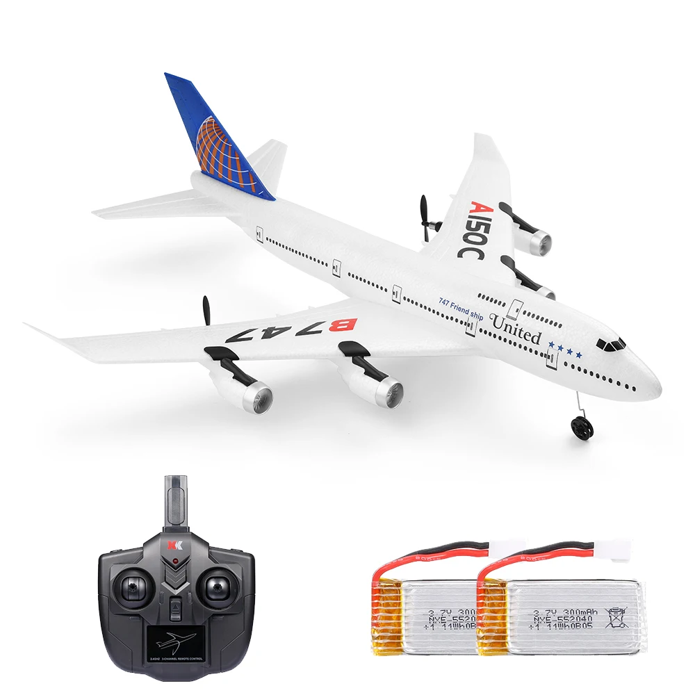 

Wltoys XKS A150-C RC Airplane 2.4G Plane RC Aircraft 2CH Remote Control EPP Airplane Miniature Model Plane Outdoor Toy 2 Battery