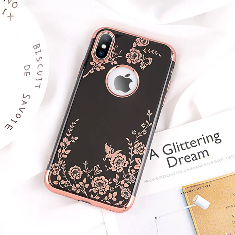 Black Чехол для телефона Moskado для iPhone X, XR, XS Max, 7, 8, 6, 6s Plus, модное покрытие, розовое золото, черный, белый, жесткий чехол для телефона s, задняя крышка - Цвет: Black