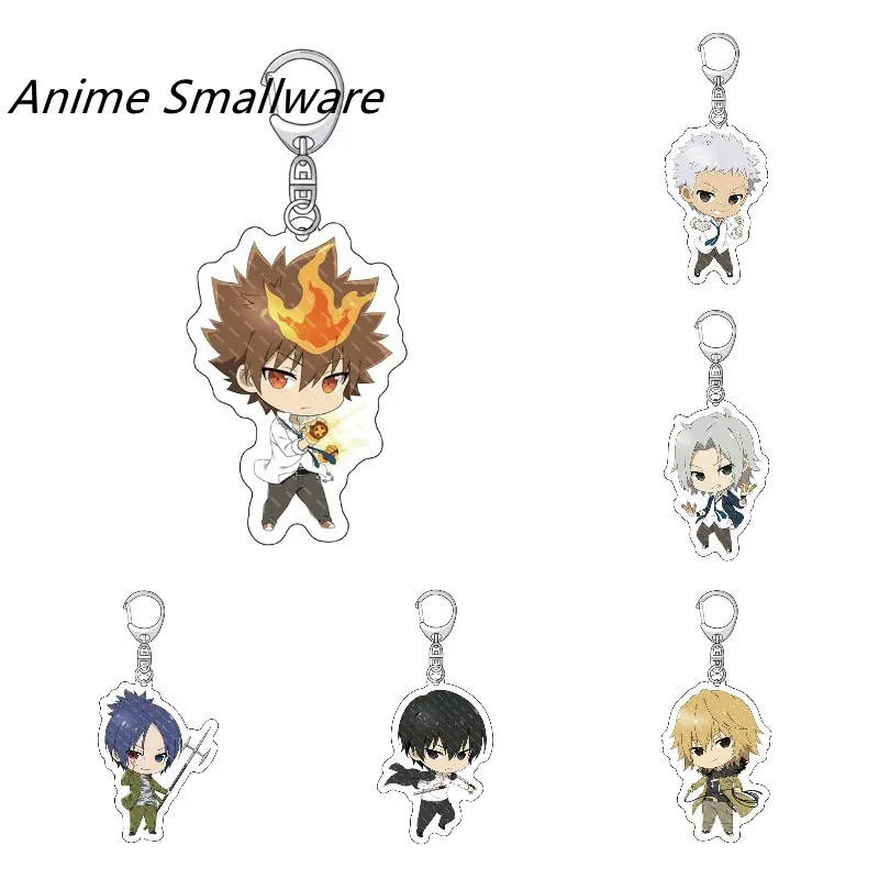 

Anime HITMAN REBORN Figure Cosplay Sawada Tsunayoshi Acrylic Keychain Gokudera Hayato Yamamoto Takeshi Model Key Ring Xmas Gifts
