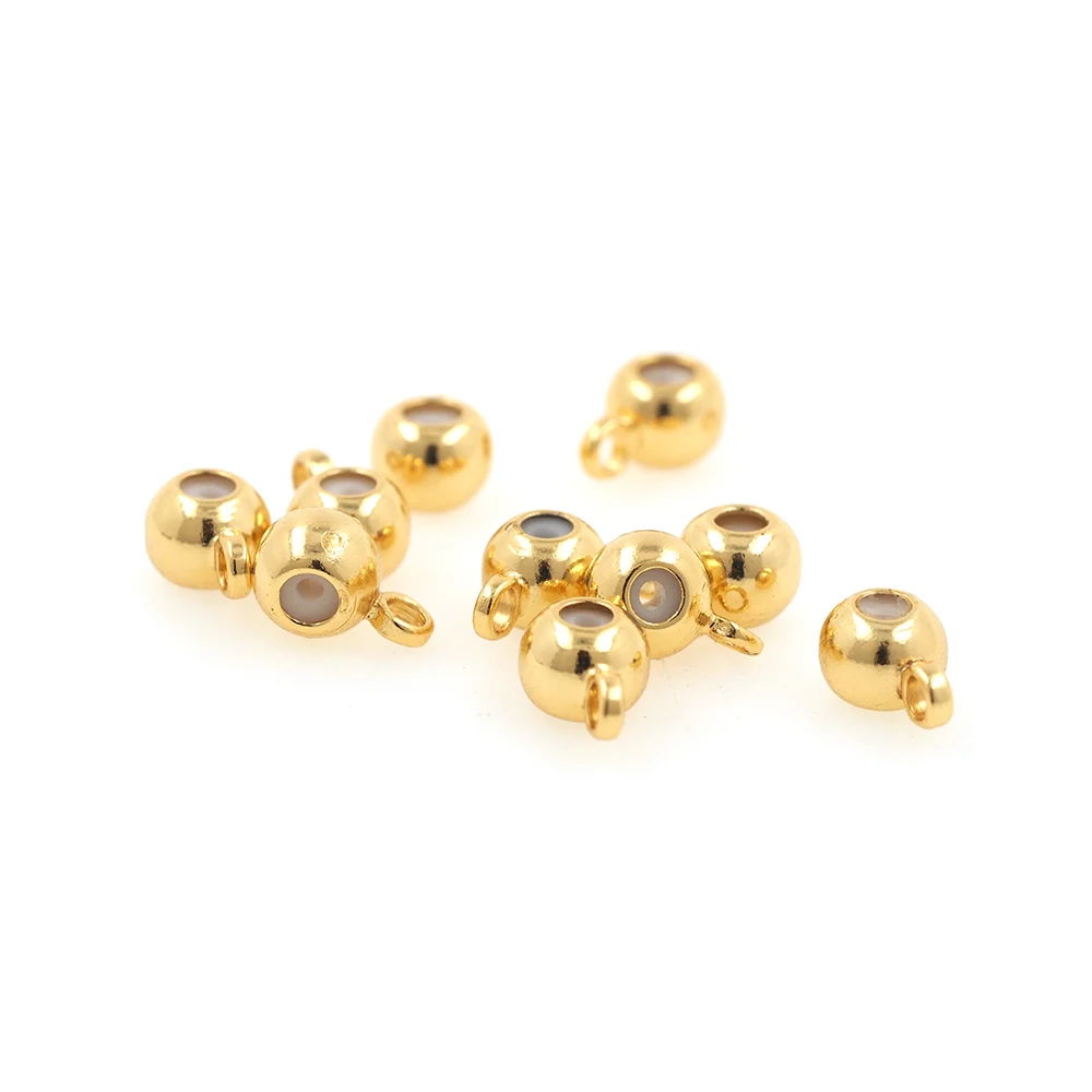 

5PCS Gold Color Copper Rubber Spacer Beads Pendants Connector Charms Jewelry Findings Accessories