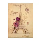 Винтажный постер из крафт-бумаги с изображением Парижской башни и роз, украшение для бара, кафе, спальни, домашняя живопись, настенные наклейки