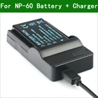 NP-60 Камера Батарея + Зарядное устройство для Drift HD170 стелс HD720 для Kodak KLIC-5000 для Pentax D-Li2 для Ricoh DB-40 LI-20B