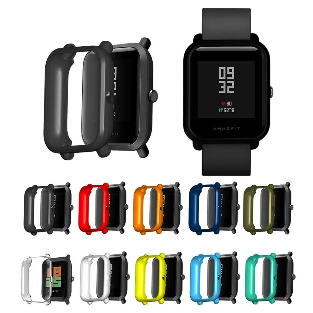 Мягкий ТПУ силиконовый чехол для Xiaomi Huami Amazfit Bip Смарт часы Замена Защитный корпус аксессуары для смарт-браслета