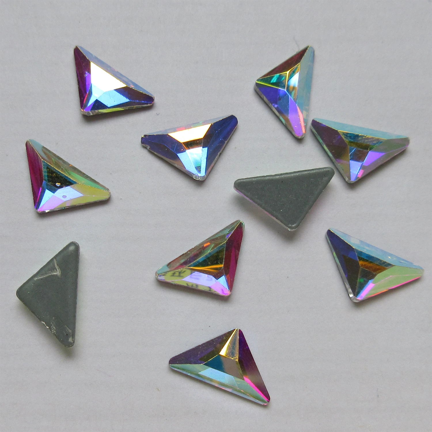 Крупные треугольные гамма камни 6 3x11 мм кристалл AB с плоским основанием стразы