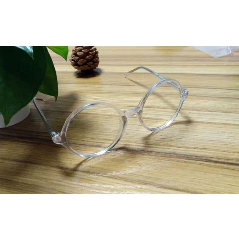 Прозрачные круглые очки прозрачные белые большого размера для мужчин по рецепту