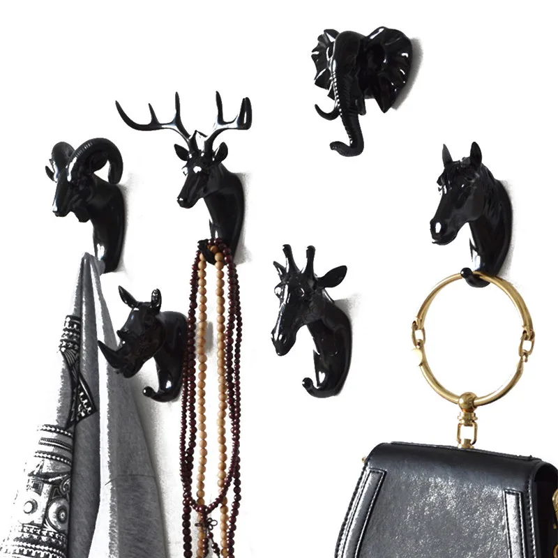 Декоративный крючок в форме головы животных с милыми мультяшными животными