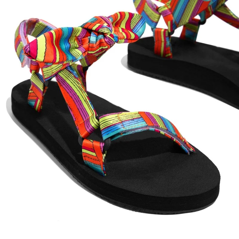 

New Women's Sandals 2021 Color Flat Casual Lace Up Bow Shoes for Women Ladies Summer Fashion Outdoor Leopard Beach Footwear