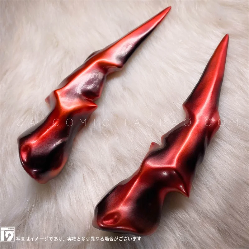 

Anime Game Arknights Chen Cosplay Horns Red Dragon Horns Head Clip Headwear Hairwear Cosplay Props Accessories Hair Clip