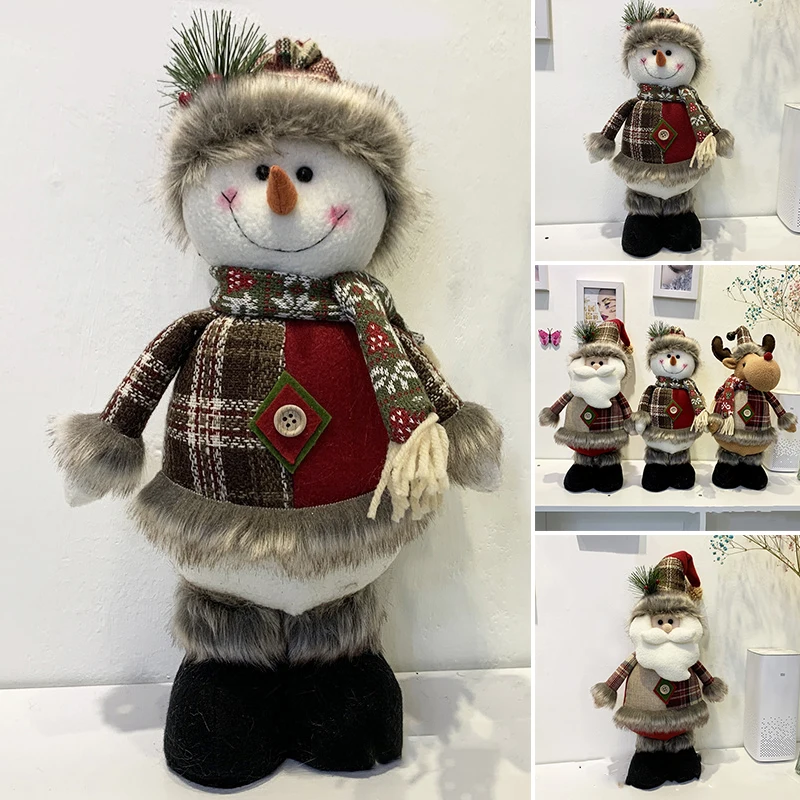 

Standing Christmas Ornament Rustic Short Leg Doll Creative Xmas Party Decorative Supplies for Home Living Room Bedroom HB88