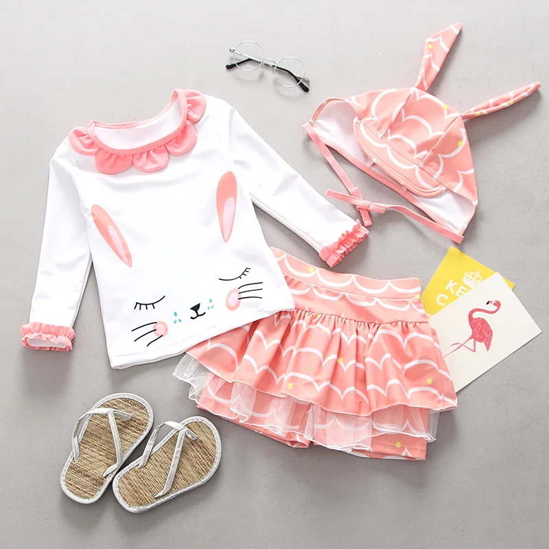 SW387 whitedress UPF50+ От 1 до 10 лет для купания для девочек, купальник с единорогами для маленьких девочек, высококачественный детский купальник с единорогами, детский suit-SW373mix для серфинга - Цвет: SW387 whitedress