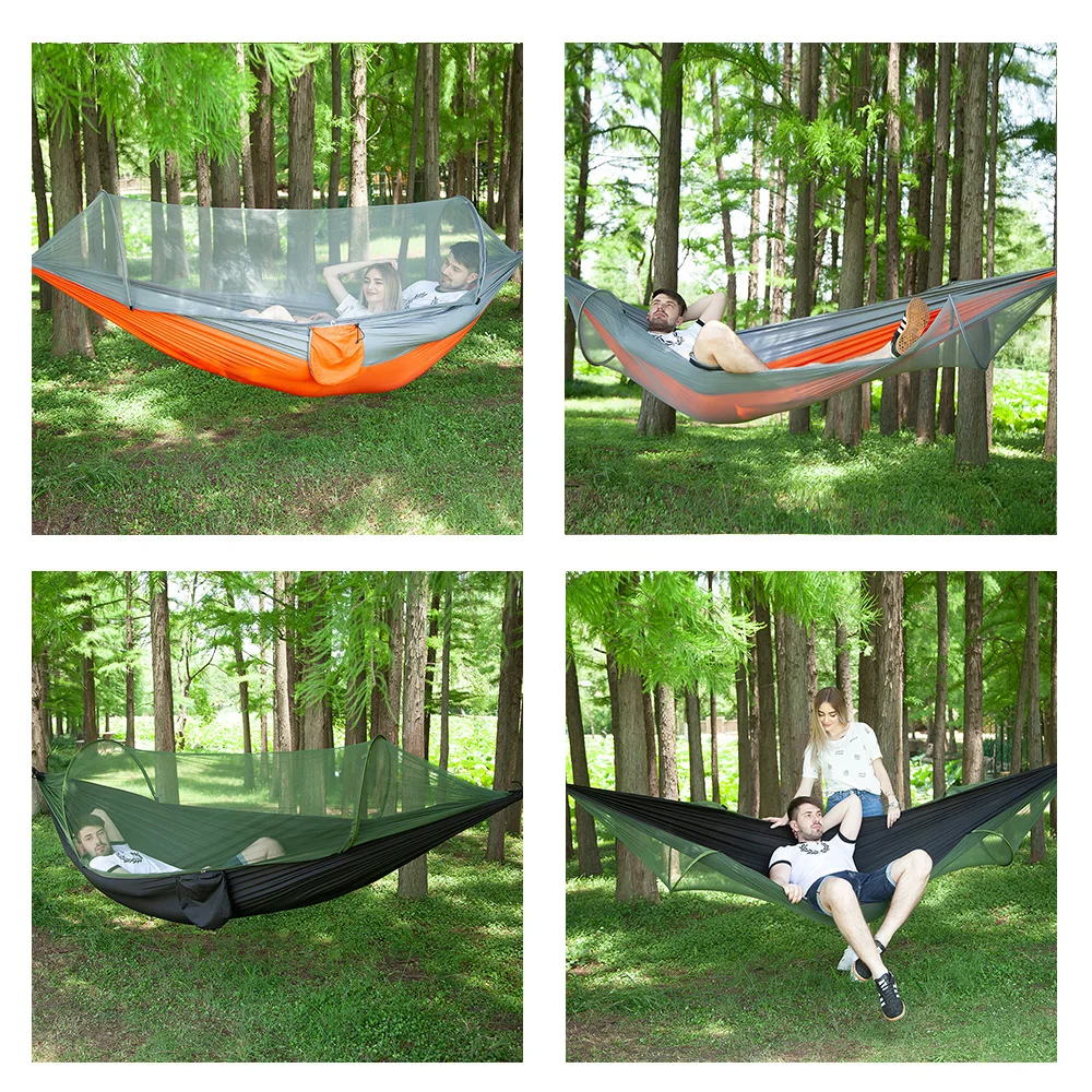 

250X120cm/290x140cm Camping Hammock With Mosquito Net Portable Outdoor Parachute Hammocks Swing Sleeping Hammock Camping Stuff