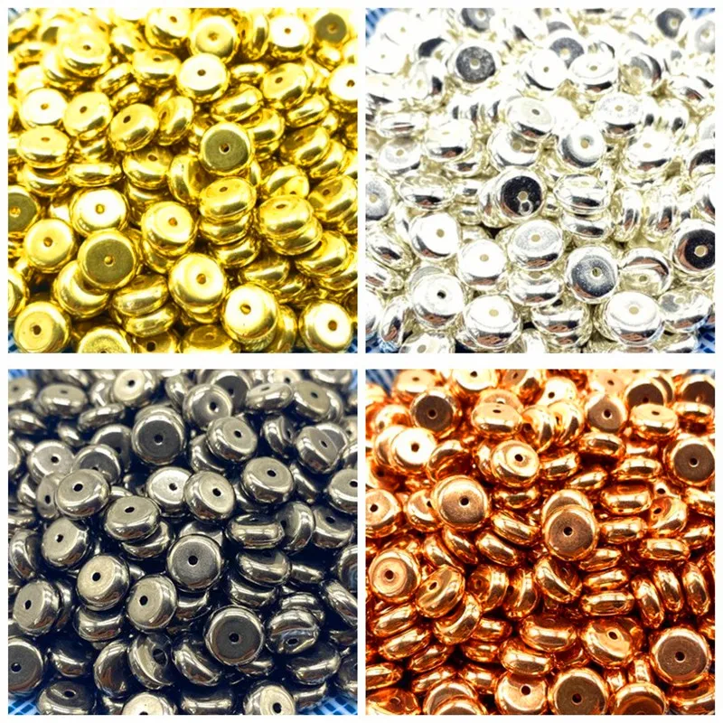 

50Pcs 8mm Acrylic Plated CCB Round Seed Round interval Beads for Jewelry Making DIY Bracelet Necklaces