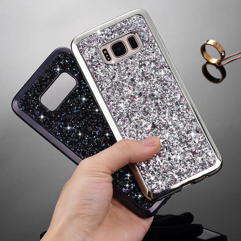 Красивый блестящий гальванический блеск Чехол для телефона samsung Galaxy S7 edge S8 Plus