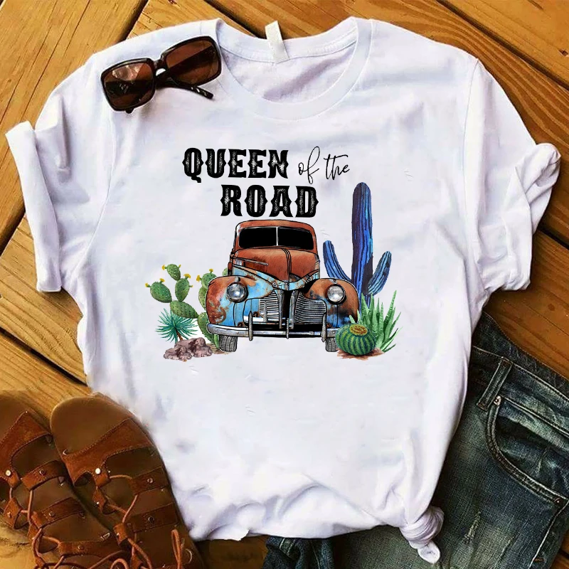 Футболка женская с надписью Queen of The Road|Футболки| |