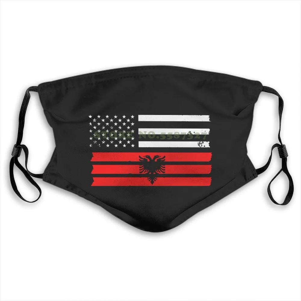 

Cotton Fitness Albanian American Flag Usa Albania For Men Women Face Masks