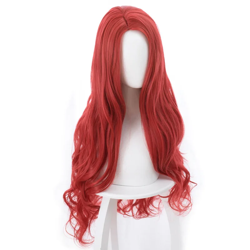 Movie Aquaman Heroine Hai Hou Mae La Red Side Long Curly Hair Cos Wig Anime Cosplay Game Fluffy Female Perform 85CM | Тематическая