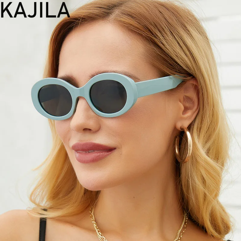 

Retro Small Oval Sunglasses Women Vintage 2021 High Quality Trendy Round Frame Ladies Sun Glasses Jelly Color Shades Eyewear