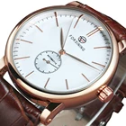 Часы-скелетоны Мужские механические, с кожаным ремешком