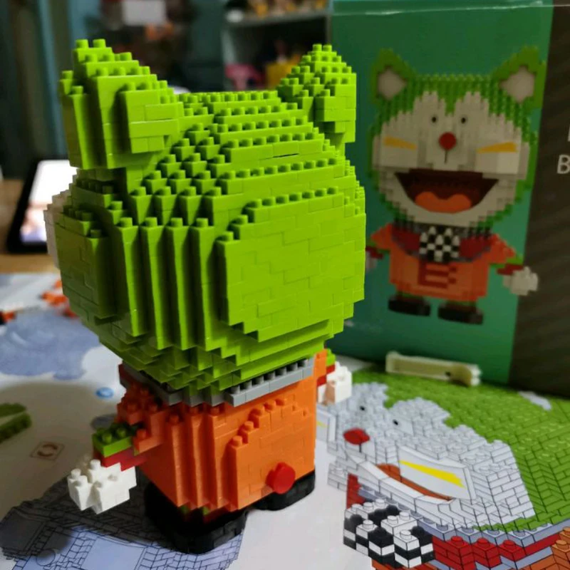 

LP 200520 Anime Doraemon Brazil Soccer Cat Animal Pet Model Building Blocks Set Mini Diamond Bricks Toy for Boys Children Gifts
