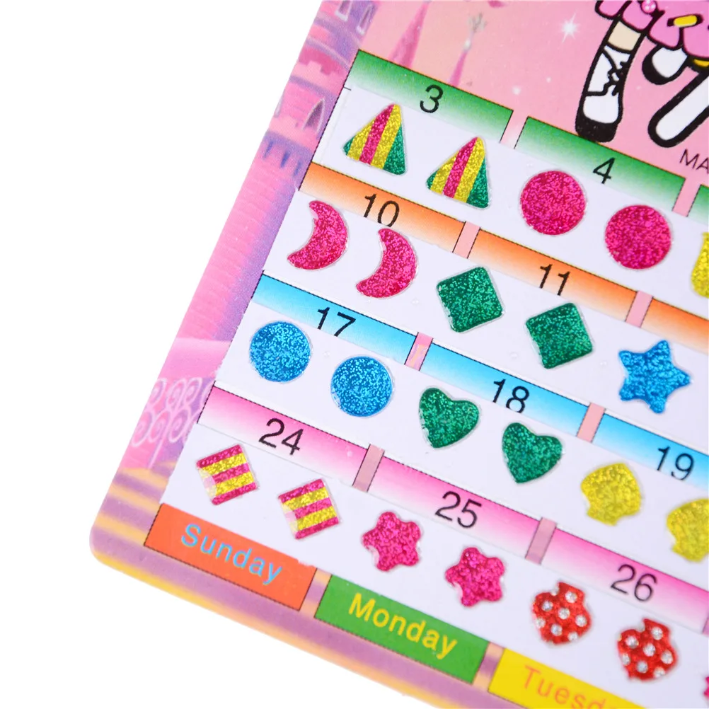 

1 Sheet =60PCS Cute Wonderful Kids Stickers DIY Earring Cartoon Reward Crystal Sticker Toys For Children adesivos