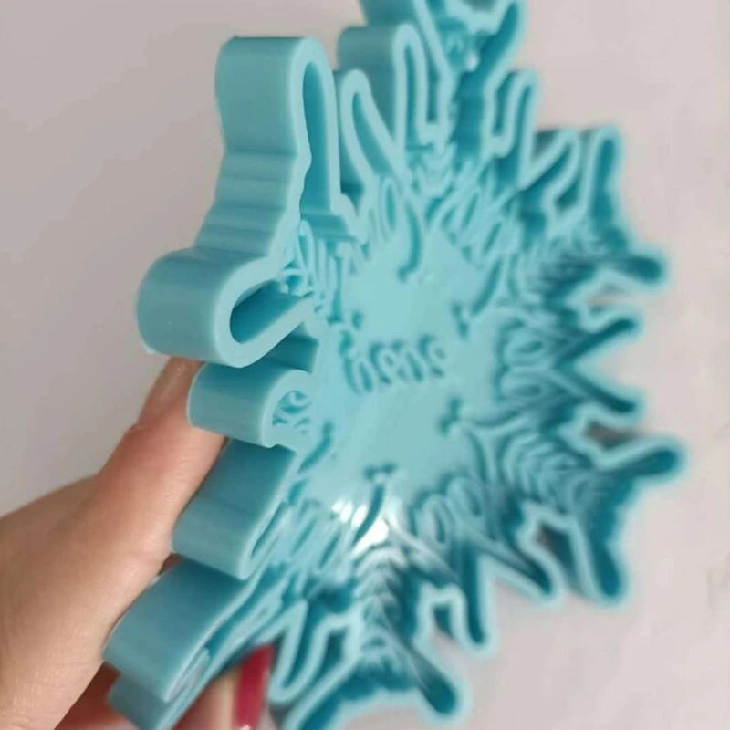 

DIY Crafts Snowflake Coaster Epoxy Resin Mold Keychain Casting Silicone Mould